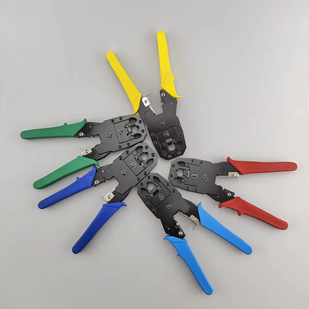 RJ45 Crimp Tool 3-in-1 Modular Crimper for 8P8C Cat5e Cat6 Network Cable Strip Cut