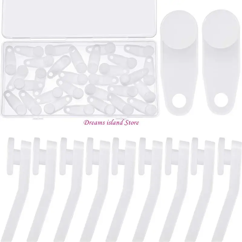 30/60Pcs Window Curtain Track Hooks Traverses Rod Plastic Gliders Home Decors HX6C