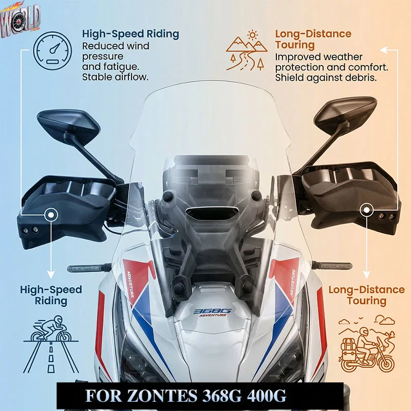 ZT-368G Motorcycle Handguard For ZONTES 368G 400G 2025 2026 Handguard Hand Guard Protector Windshield Handlebar Wind Deflectors
