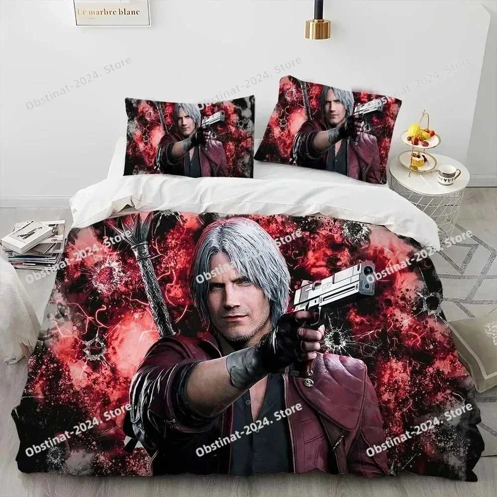 Game D-Devil May Cry DMC Gamer Bedding Set Duvet Cover Bed Set Quilt Cover Pillowcase Comforter king Queen Size Boys Adult