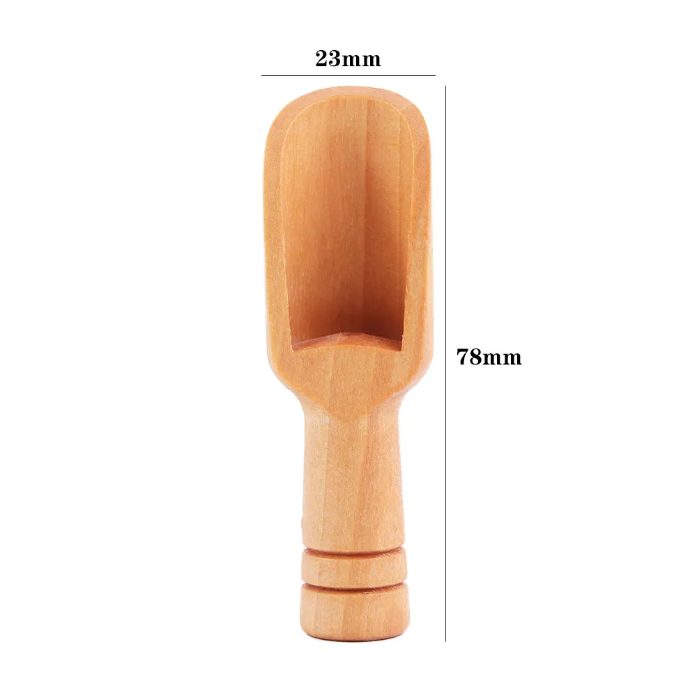 5/10Pcs Mini Wooden Salt Spoons Shovels Coffee Honey Sugar Scoops Teaspoon Condiment Spoon Round Handle Kitchen Utensils