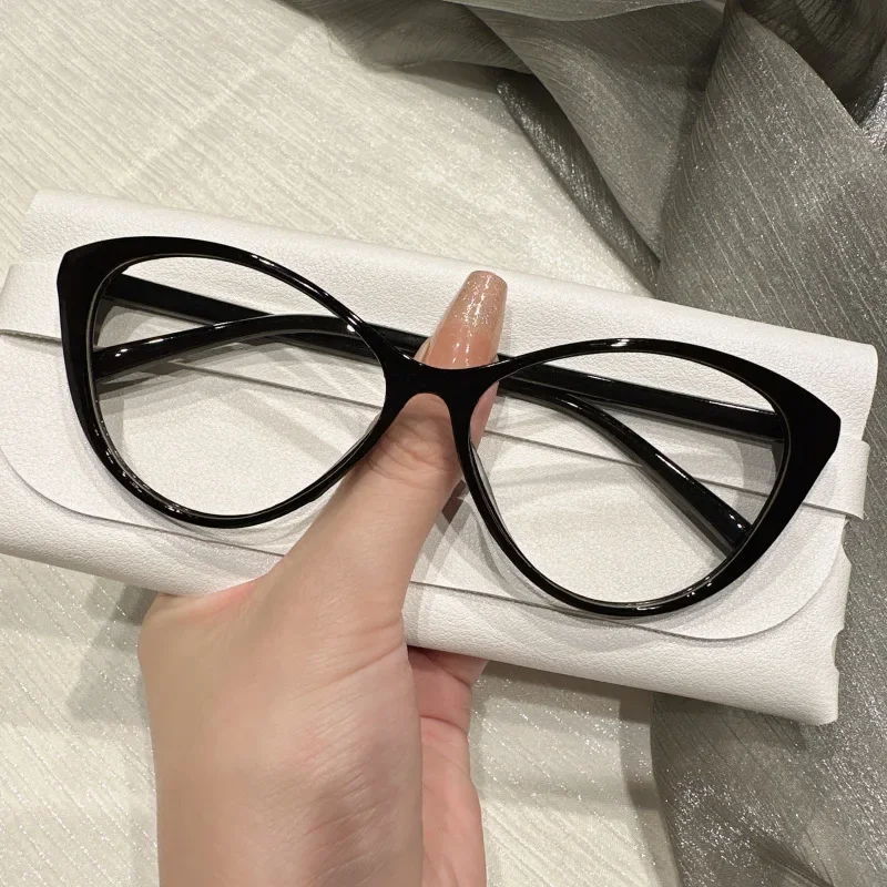 New Trend Myopia Galsses for Women Unisex Luxury Cat Eye Design Near Sight Eyeglasses Ladies Transparent Anti-blue Light Glasses