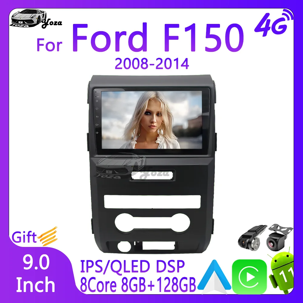 Yoza Carplay Car Radio For Ford F150 2008-2014 Android11 Touch Screen Multimedia Player GPS Navigation 5G WIFI