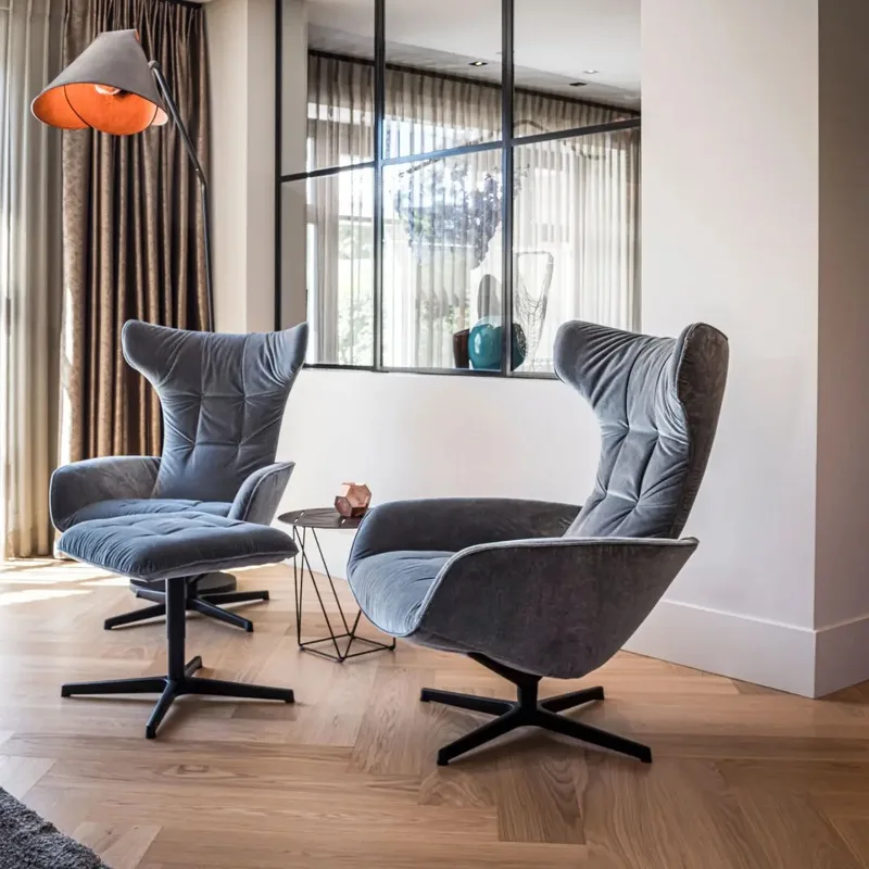 Italian minimalist fiberglass home living room modern minimalist high-end single-seat rotating leisure chair