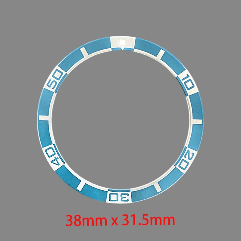 38mmx31.5mm Aluminium Flat Watch Bezel Insert Fits SKX007 SKX009 SRPD Case NH35 NH36 Movement Watch bezel rings Retrofit Parts