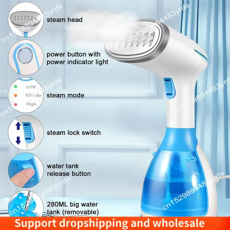 

AA86 Портативный отпариватель для одежды для путешествий, ручной паровой утюг с резервуаром емкостью 280 мл, вилка стандарта США