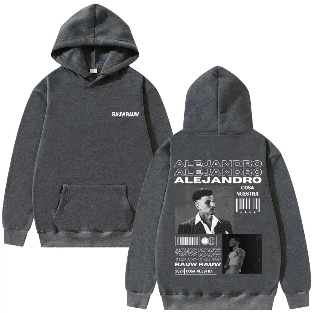 Cantor rauw alejandro cosa nostra álbum impressão hoodie masculino feminino moda vintage moletom topos masculino hip hop oversized hoodies