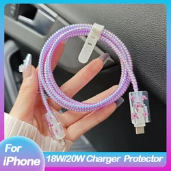 Cable Winder For iphone 11 12 13 14 Plus 20W Charger Protection Case Charging Protector Cover