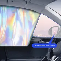 New Magnetic Suction Car Sunshade Opaque Titanium Silver Reflective Sunshade  Car Front/Rear UV Protection Curtains Car Parts
