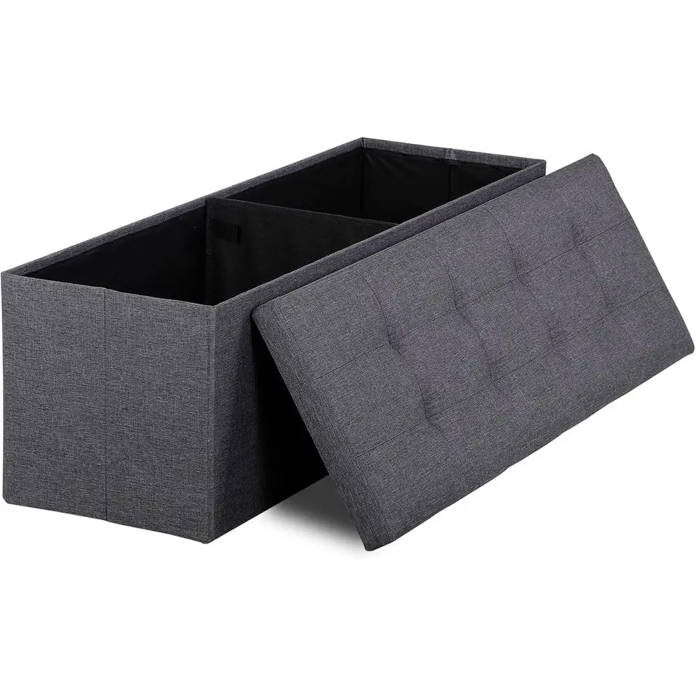 

43.3 inches olding Storage Ottoman Bench Storage Chest ootrest with oam Padded Seat, Great or Bedroom, Entryway and Living Room,