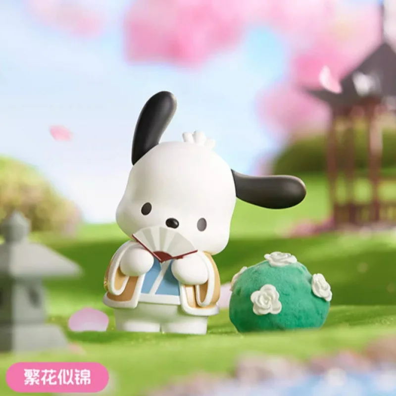 Sanrio nueva serie de flores de rima caja ciega Kawaii Kuromi Pochacco Cinnamoroll Melody caja misteriosa muñeca bolsa sorpresa decoración juguete para regalo