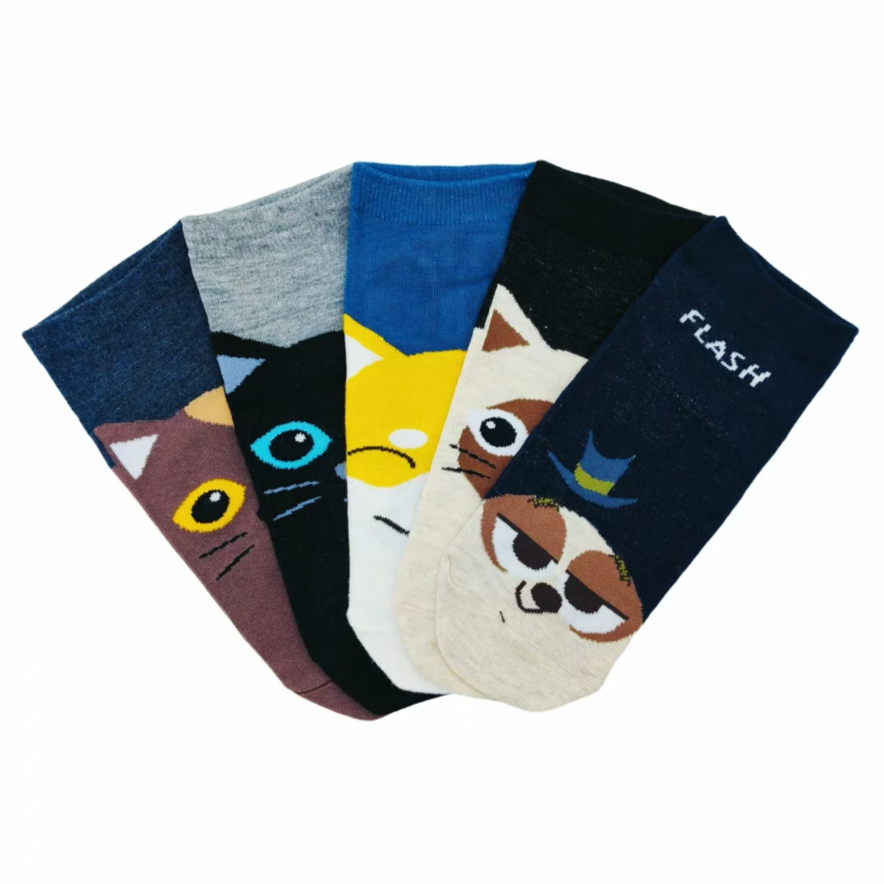 Женские носки с героями мультфильмов, прямые носки-лодочки с милым котом и собакой