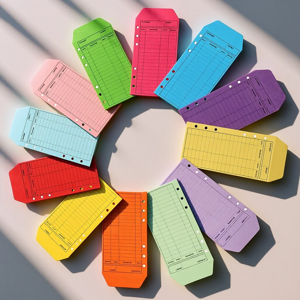 

12Pcs Colored Paper Easy-Sort Cash for Monthly Budget Planning Finance Tracking Accessories