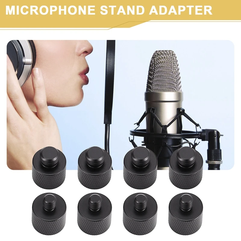 ABDE-8Pcs ميكروفون 1/4 ذكر إلى 3/8 أنثى و 3/8 ذكر إلى 1/4 أنثى كاميرا برغي محول للكاميرا حامل ثلاثي القوائم