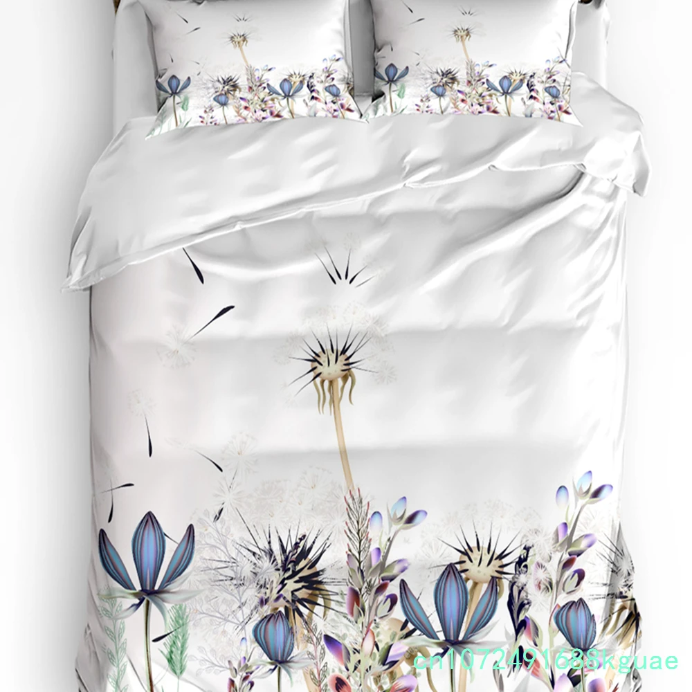 Dandelion Flower Plant Duvet Cover Bed Bedding Set For Double Home Textile Quilt Cover Pillowcases Bedroom Bedding Set No Sheet