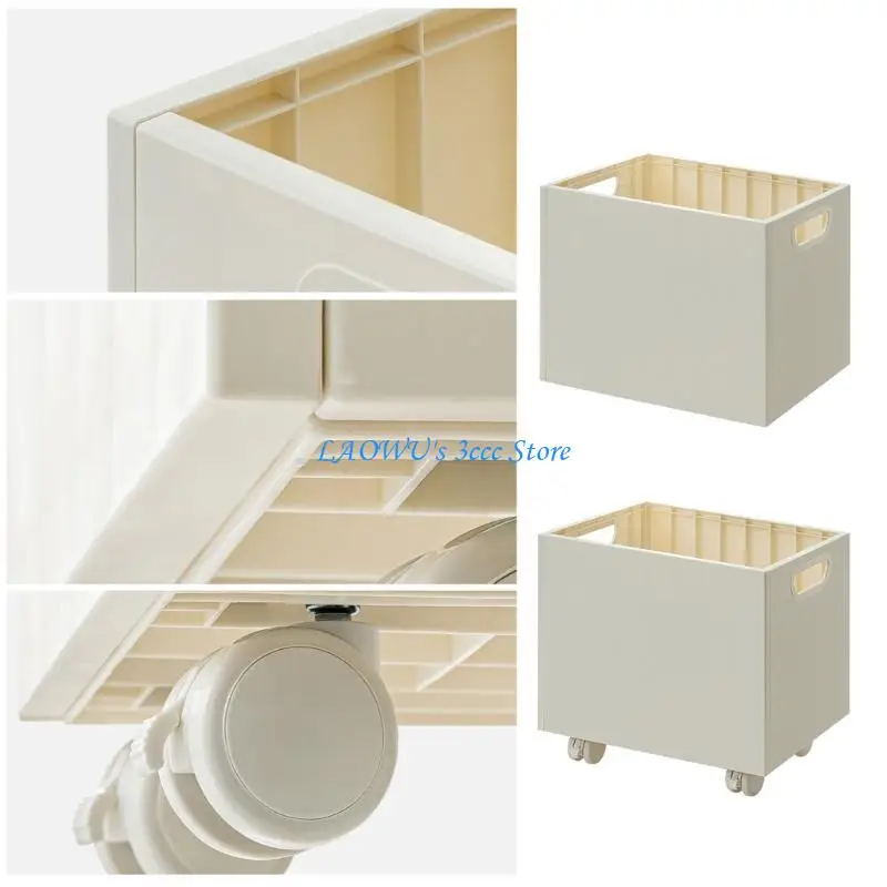 Y8AD Book Storage Box with Pulley File Large Capacity Storage Basket