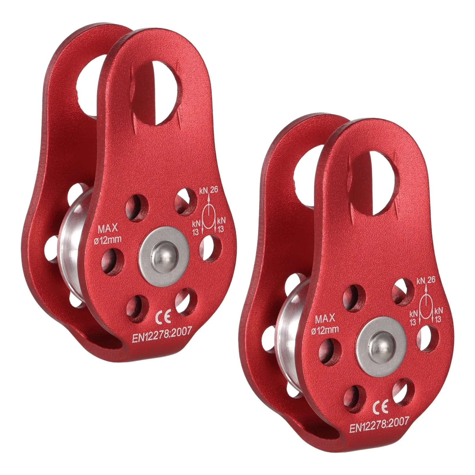 2Pcs Fixed Plate Micro Pulley 26 KN General Purpose Small Aluminum Rope Pulleys Micro Pulley For Climbing Aloft Work Rescue