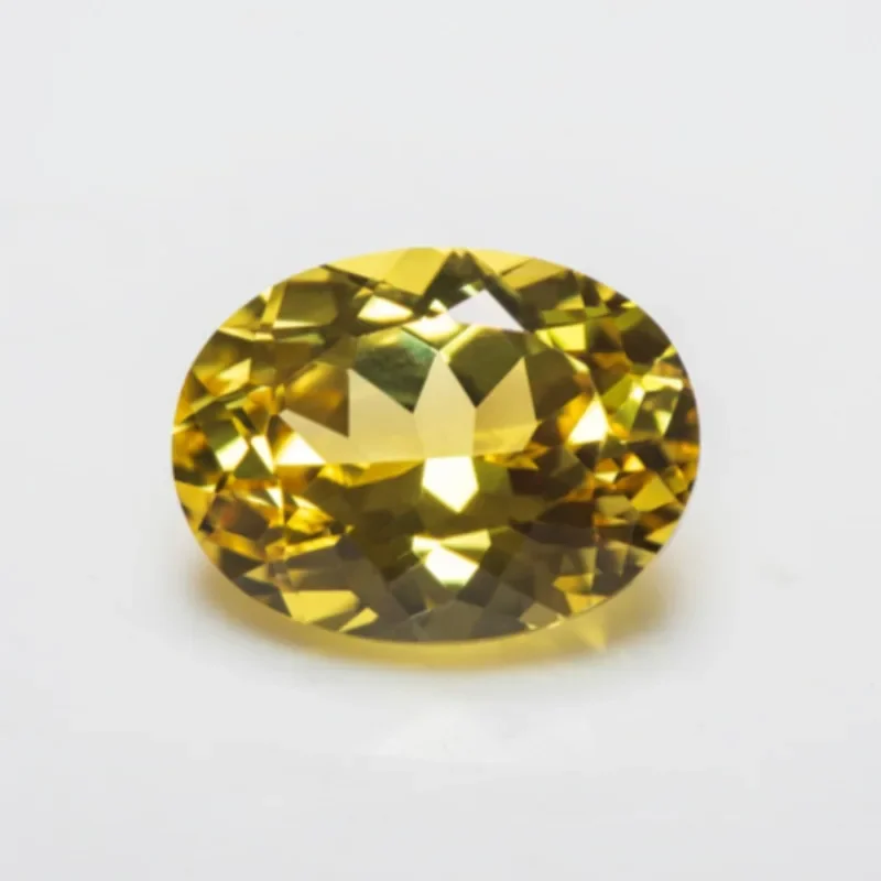 

Lab Grown Sapphire Canary Yellow Color Oval Shape Quality Pendant Gemstones for Charms Jewelry Making Selectable Certificate