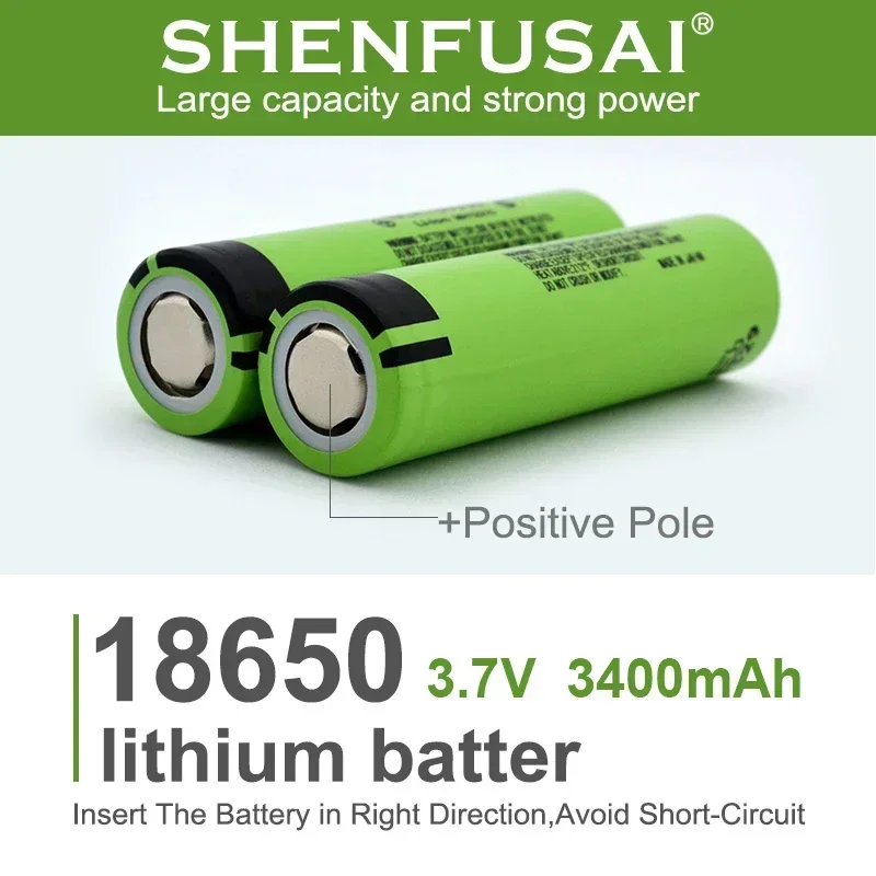 18650 lithium ion rechargeable battery,34B,3.7V,3400mah, suitable for POS machine, tachograph, razor, battery pack assembly, etc