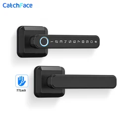 Fingerprint TTLock Digital Biometric Lock Wireless Bluetooth Password Smart Keyless Electronic Handle Door Lock Single Latch