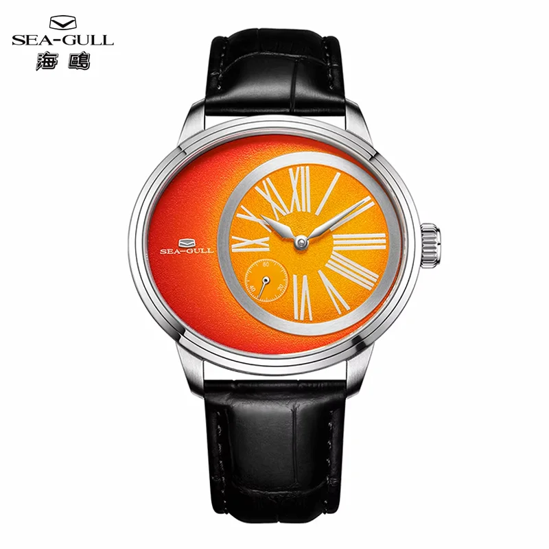 

Seagull Oval Dial Men Watch Automatic Mechanical Wristwatch 50M Waterproof ST17 Subdial Leather Strap Luminous Luxury Watch 1088