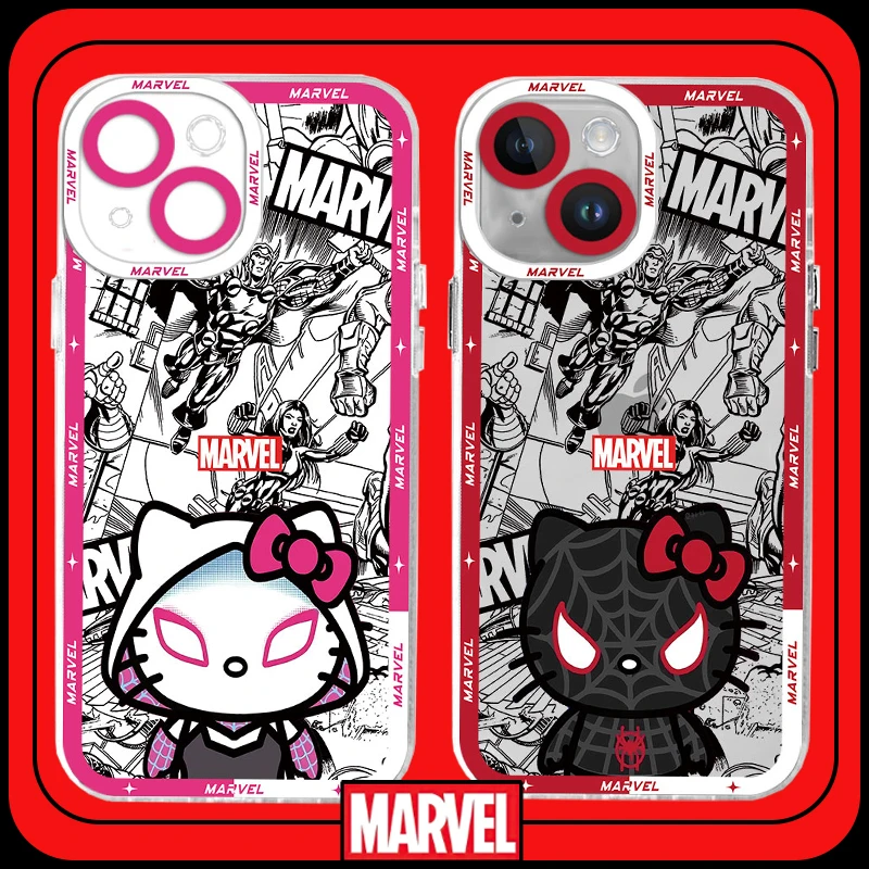 Bonito morcego homem aranha olá kitty caso de telefone para xiaomi redmi 13 12 10 14c 14r 13c 13x 12c 12r 11a 10c a5 a4 a3 a2 a1 pro capa
