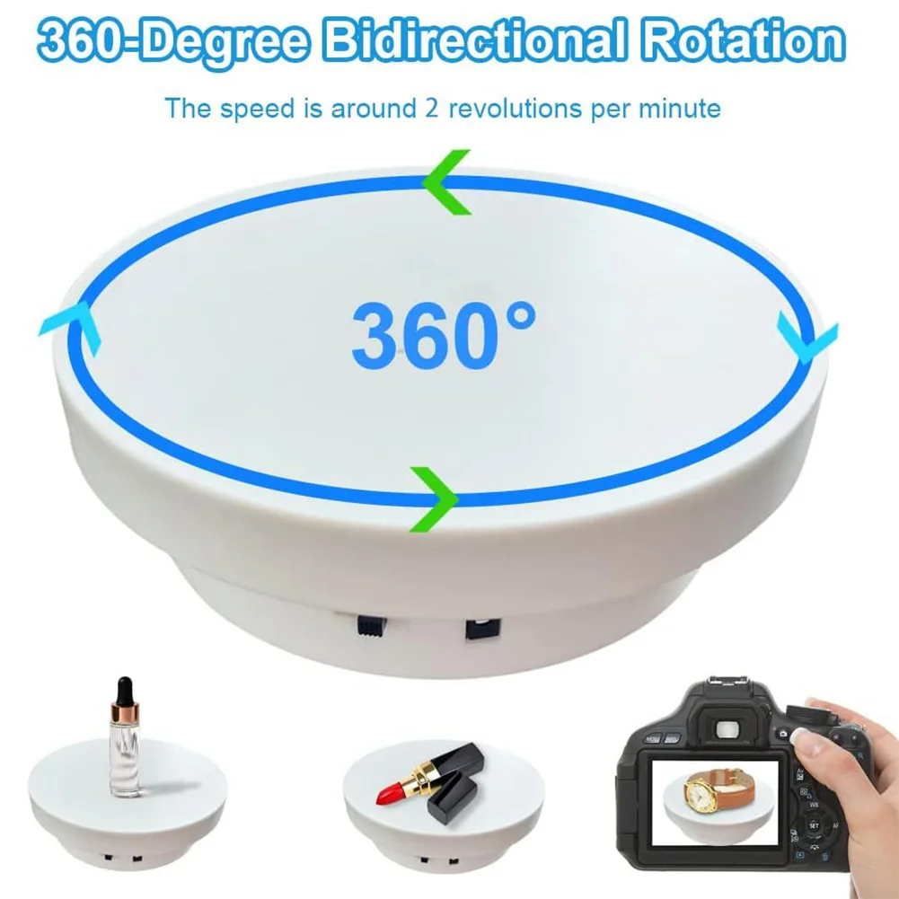 Présentoir Rotatif Électrique Colorable, Chargement USB, Support d'Exposition de Photographie, à Piles, pour Bijoux Modèles 3D