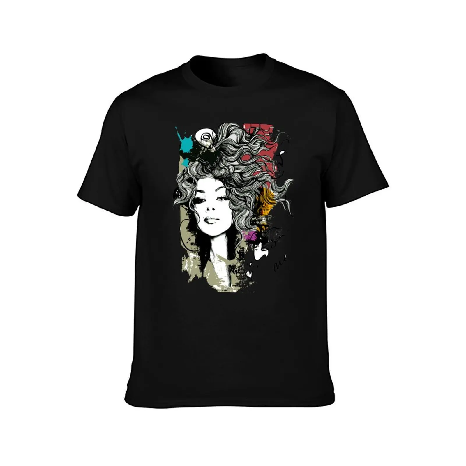 Empowered Inspired Woman Artsy Wild T-Shirt, Summer Casual Cotton Tee, Oversized Streetwear Tops, Vintage Graphic Print