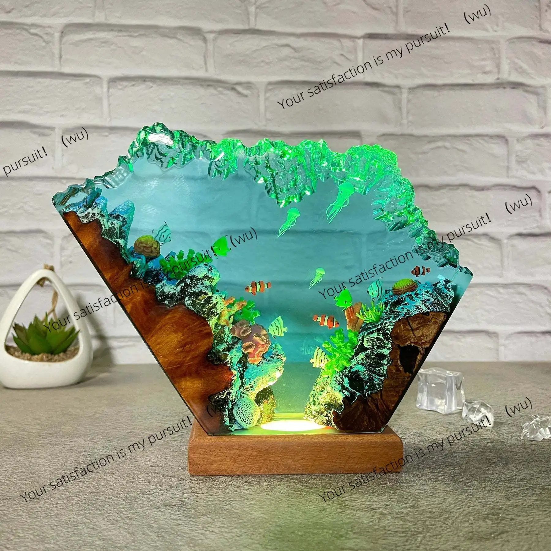 Jellyfish Ocean Art Resin Night Light Home Decor Unique Mother's Day Gifts