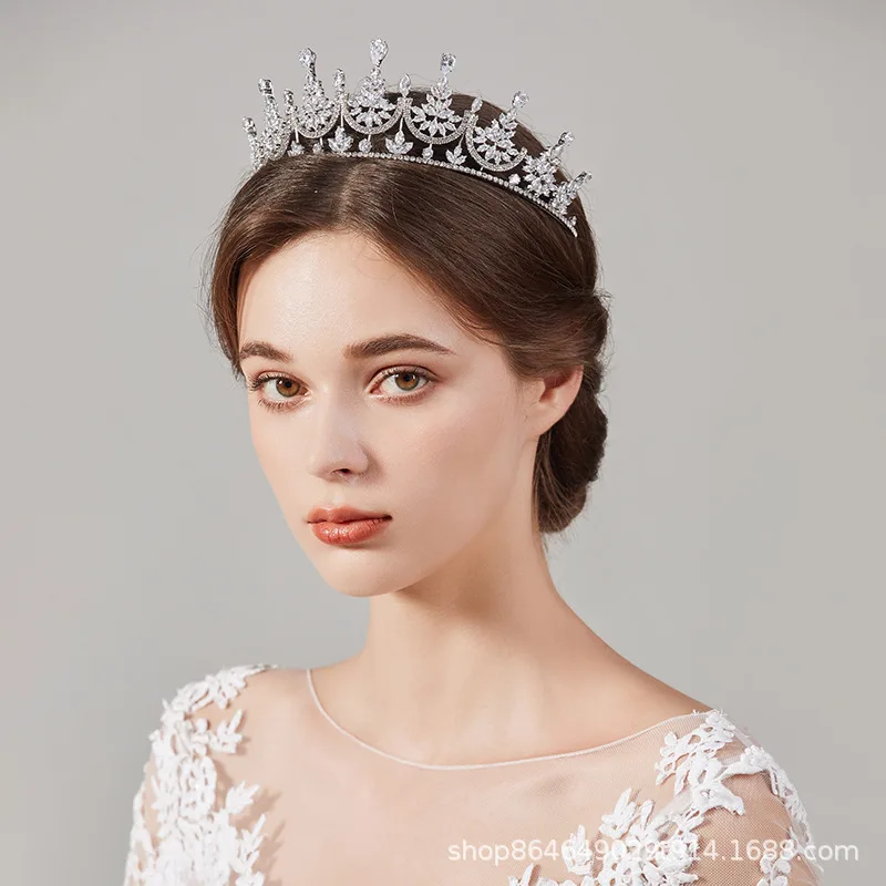 Princess Crowns For Wedding Bride Headdress Cubic Zirconia CZ Bridal Tiara Crown For Women Girl Birthday Party Prom Hair Jewelry