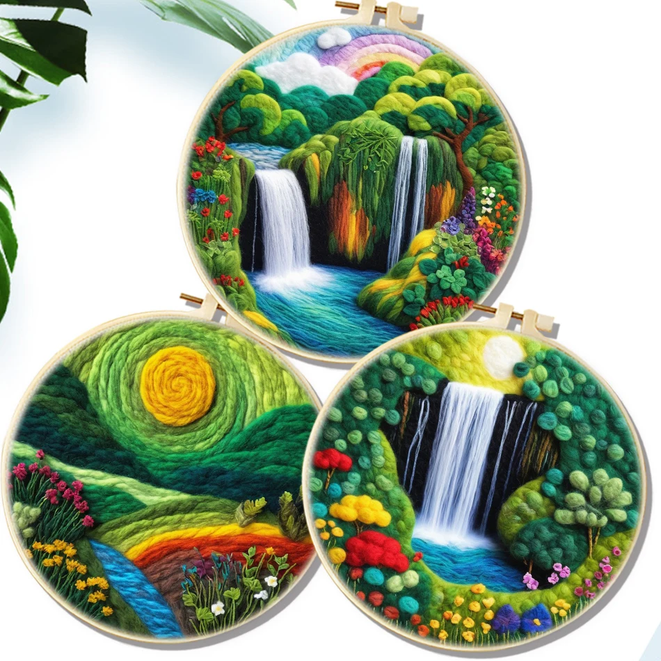 chenistory-cachoeira-cenario-la-feltragem-agulhas-kit-diy-poke-la-feltro-artesanato-diy-artesanato-artesanal-kit-de-feltro-decoracao-para-casa