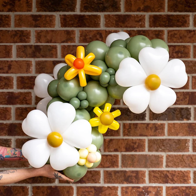 DIY Daisy Flower Balloons Daisy Theme Party Decoration Two Groovy One BIrthday Party Decor Baby Shower Balloons