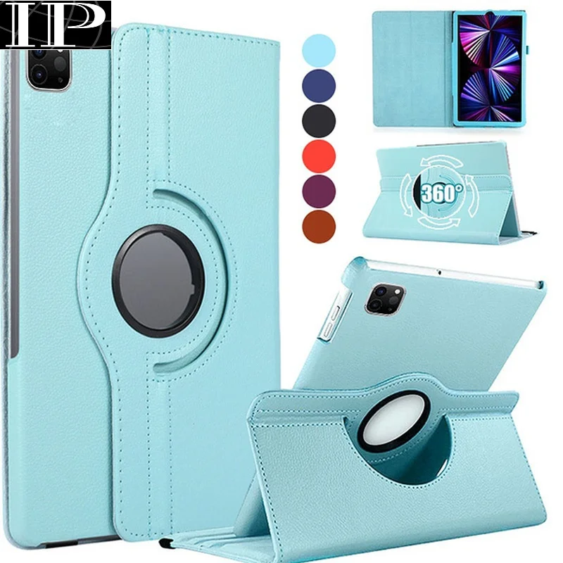 360 Rotating Case Texture PU Leather Flip For iPad Pro 12.9 11 2022 10.2 10th Air 5 4 3 Mini 6 Generation Stand Holder Cover