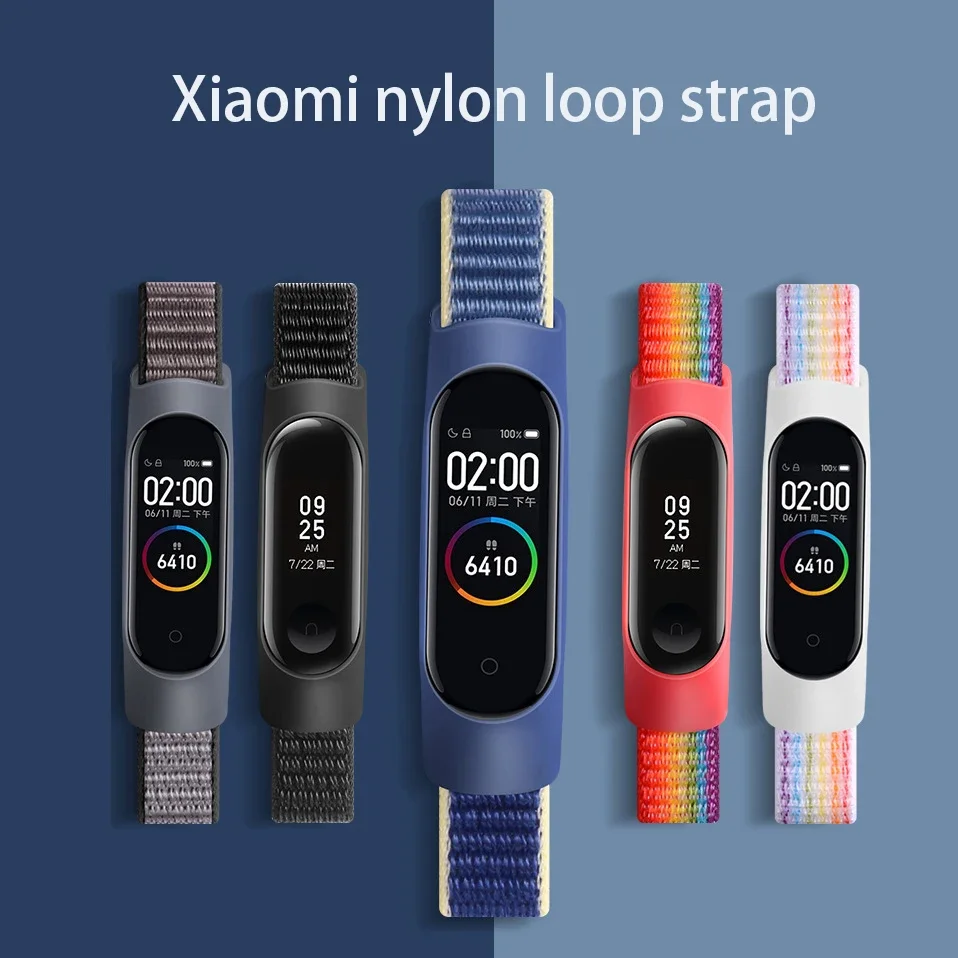 Nylon loop Strap for xiaomi mi band 7 sport strap correa miband 6 smartwatch Wristband Accessories Bracelet  Mi band 6 5 4 3 9