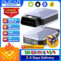 MUCAR BT200 Max OBD2 Actualización gratuita de por vida Escáner Control bidireccional CAN FD Herramienta de diagnóstico de todos los sistemas 15 Reinicio para todos los automóviles