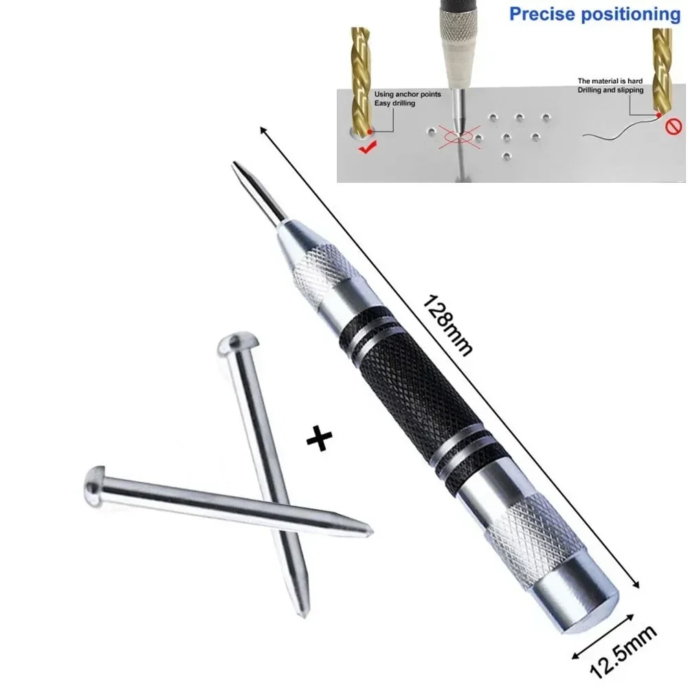 3 ชิ้น Automatic Center Punch Automatic Center Pin Mark เจาะปรับ Marker สําหรับงานไม้เครื่องมืออุปกรณ์เสริม