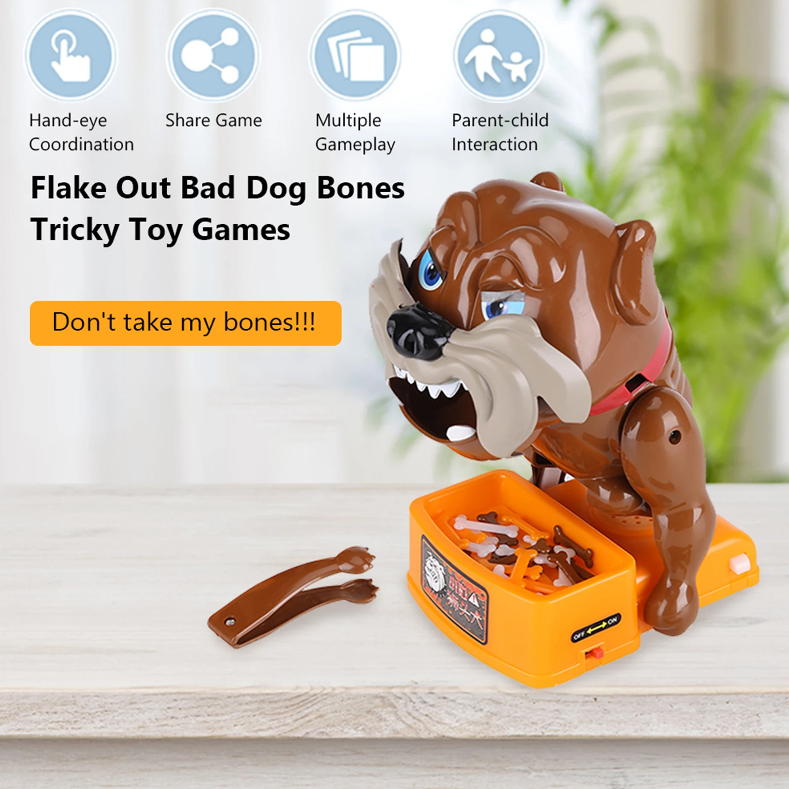 Funny Tricky Toy Bad Dog Chew Bone Action Games Biting Wake Dog Parents Interactive Toy Party Family Game Kids Xmas Gift