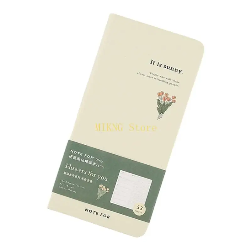 Carnet planification hebdomadaire compact léger pour les voyages les déplacements, avec couverture rétro papier