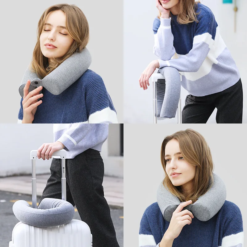 New Travel Pillow Napping Pillow Neck Pillow Multi-functional Office Bamboo Cotton Space Memory Cotton Adjustable Waist Pillow