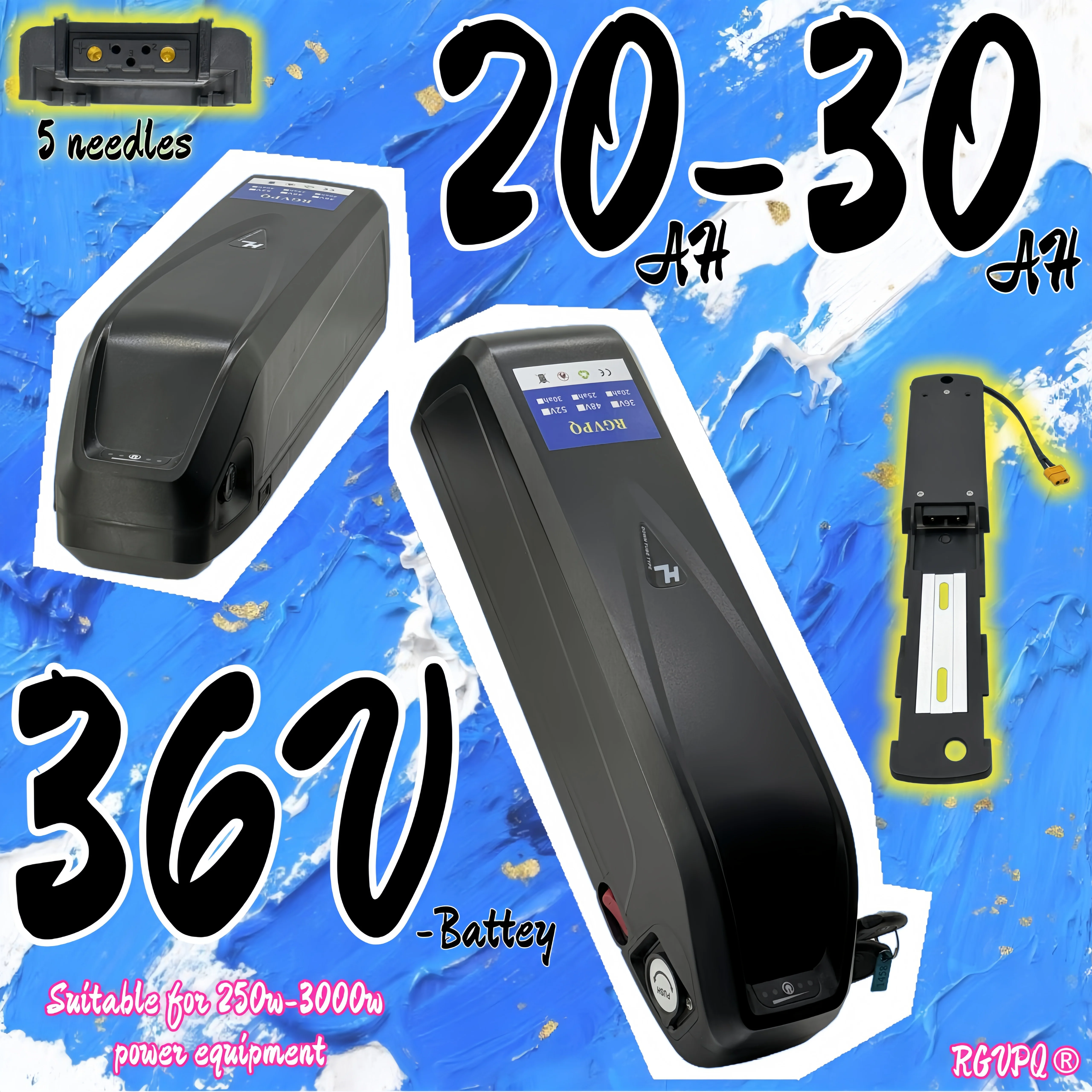 

Air freight, 5-pin Hailong 18650 lithium battery, 36V20AH, new capacity, suitable for 250-2000W electric scooters