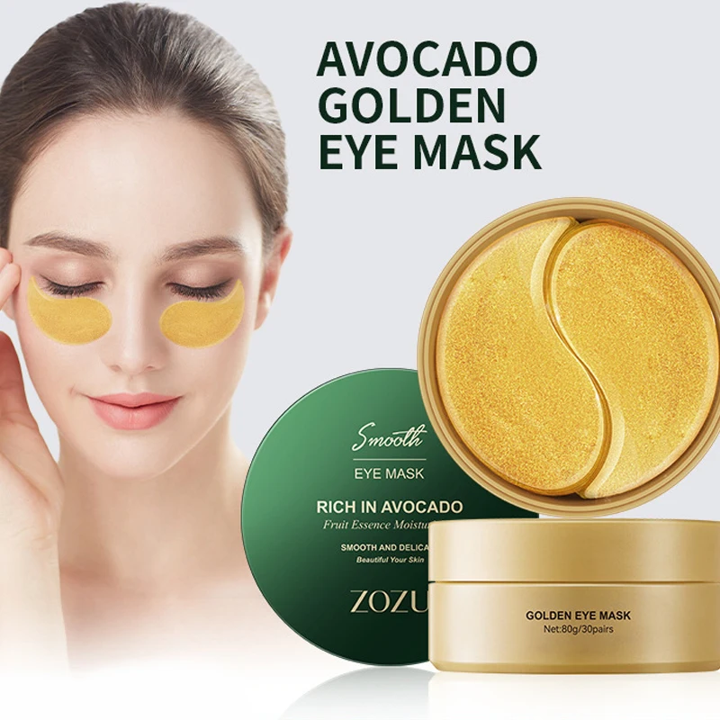 

60pcs Eye Mask Avocado Golden Collagen Anti Dark Circles Eye Bags Moisturizing Anti Wrinkle Eye Patches Skin Care Products