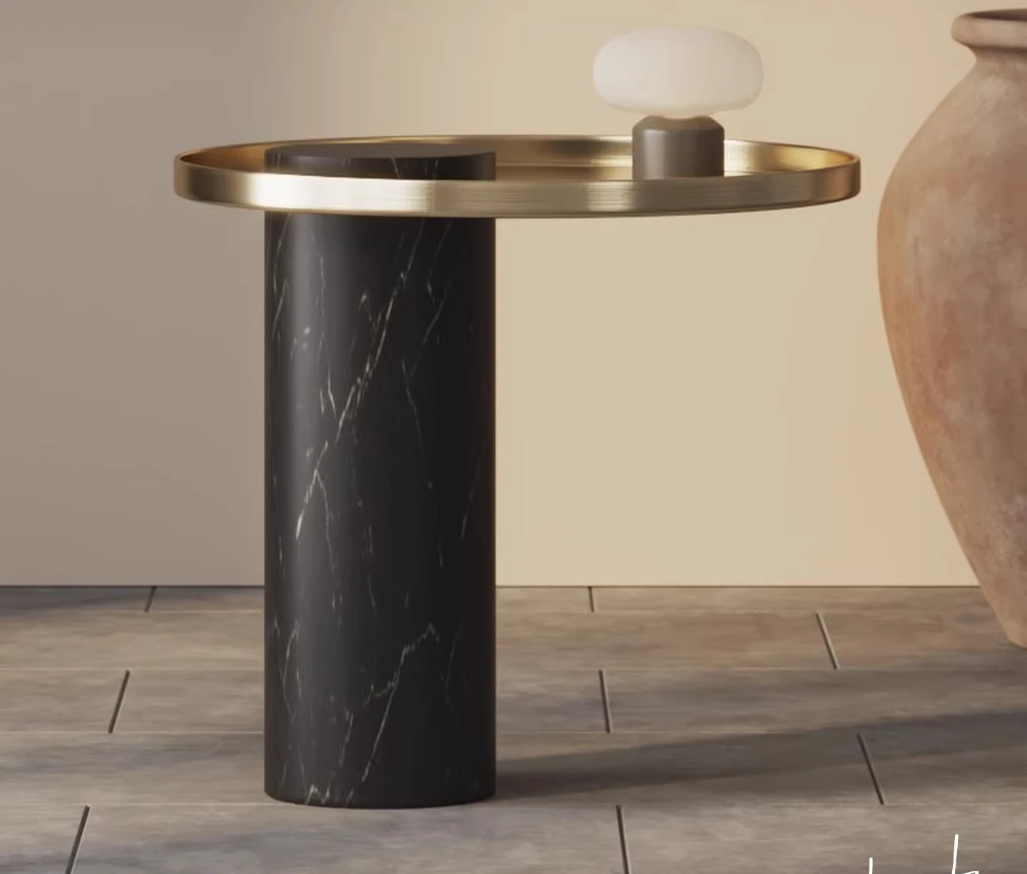 Italian modern light luxury marble sofa edge few small apartment simple creative designer corner few