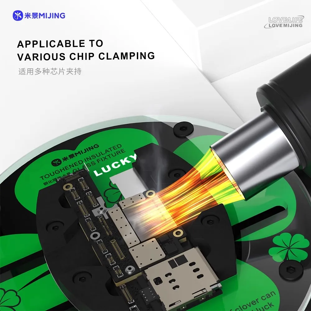 Mijing GK18 GK19 Universal Mobile Phone PCB Circular Glass Fixture Motherboard Soldering CPU IC Chip Glue Removal Repair Clamp