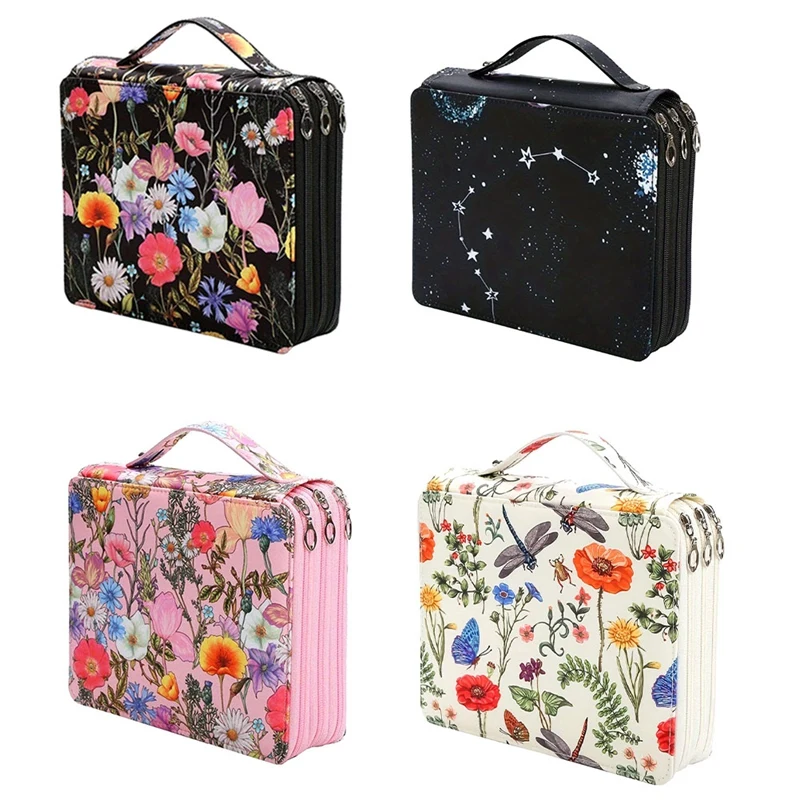 ジッパークロージャー付きカラーペンシルケース、容量性ポリエステルペンオーガナイザー、学生またはアーティスト用のペンシルホルダー、取り付けが簡単d