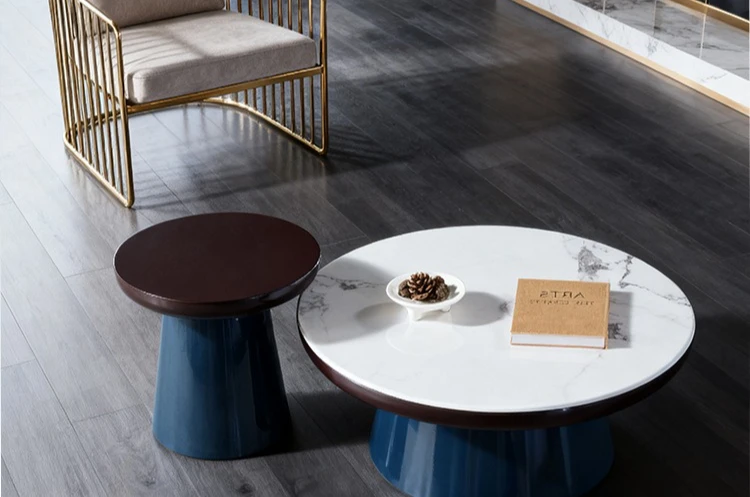 

Marble solid wood coffee table living room home high-end designer coffee table side table combination