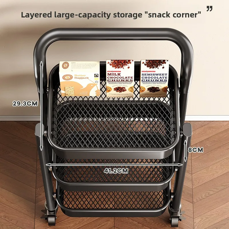 Kitchen Storage Rack Freestanding Multilevel Wheeled Cart Produce Organizer Multifunctional Kitchen Storage Rack Utility Cart