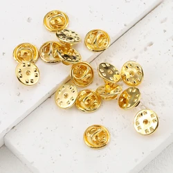 50pcs Metal Pin Backs Brooch Squeeze Badge Pin Cap Butterfly Clutch Clasp Replacement