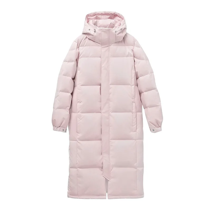 Pink Mid to Long Over the Knee Down Cotton Jacket for Women Deep Winter 2025 New Model Thickened and Elongated Jacket with Cot