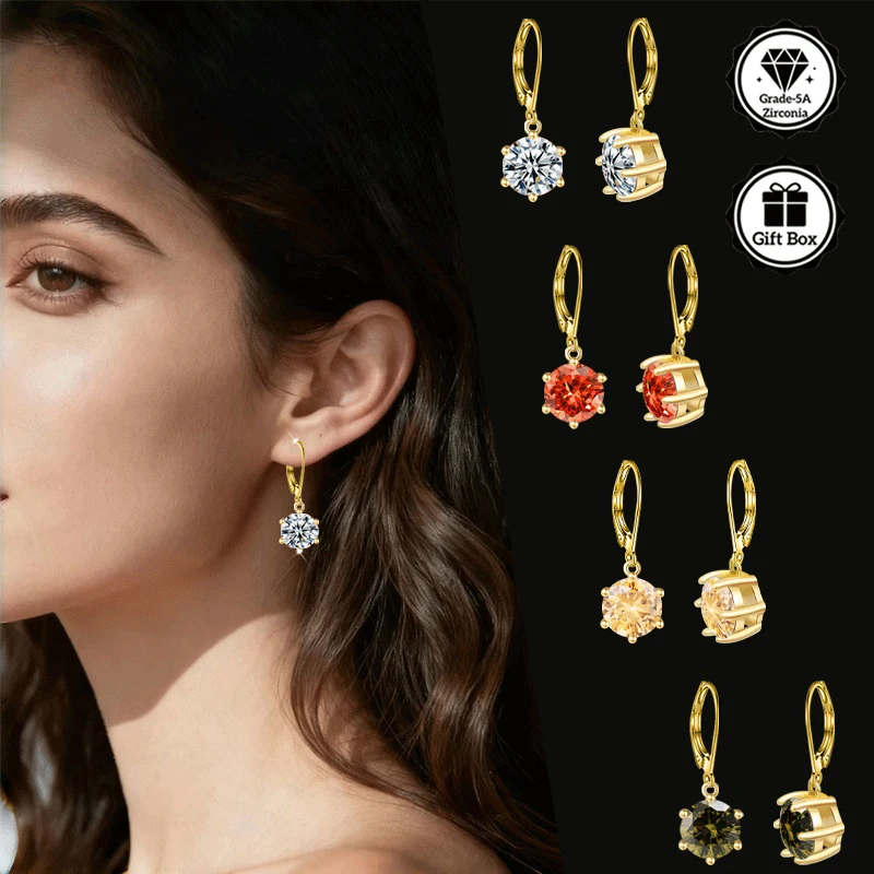 

LAMVOICE jewelry for women/Hypoallergenic hook earring christmas gift for high quality jewelry earrings with 2 carat zirconia