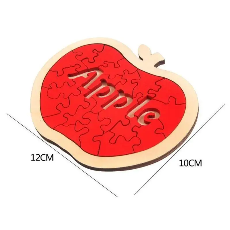 2020 New Apple-shaped Intelligence Wooden Jigsaw Puzzle Brain Teaser Game for Children Adults